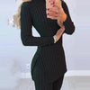 Fall Winter Knitted 2 Piece Suits Women Long Sleeve Ribbed Slit Long Top and High Waist Pencil Pants Set Fashion Outfit