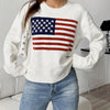 Autumn and Winter New Fashion Woman Sweater Flag Knit Sweater Women's Elegant Casual Collar Long Sleeve Sweater Top