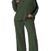 2piece Woman Outfit 3xl 4xl 5xl Female Clothing Spring Ribbed Knit Top and Trouser Plus Size Elegant Sets