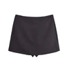 TFMLN New Spring Women Solid Skort Fashion Causal Side Zipper Mini Shorts Skirts Vintage High Waist Streetwear Shorts Skirts