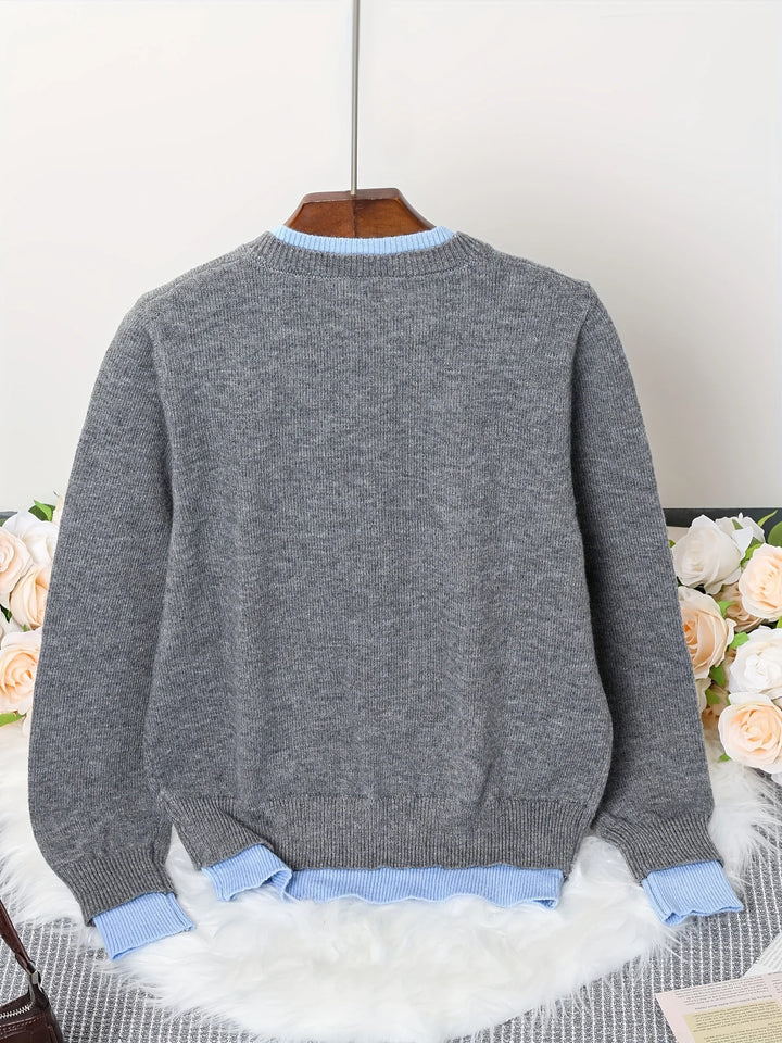 Autumn and Winter New Fashion Woman Sweater Gray Soft Knitted Sweater Top Casual and Versatile Button-up Cardigan Jacket