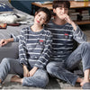 2pcs/Set Fall And Winter Coral Fleece Couple Pajamas Women's Thickened Padded Warm Facecloth Men's Home Wear Clothes top + pants