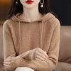 Cashmere Hooded Sweater Women Autumn Winter Long Sleeve Solid Color Knitted Hoodies Lady Loose Drawstring Casual Pullover Hoodie