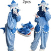 Cartoon Cute Shark Women's Hooded Sleepwear Kigurumi Unicorn Winter Cosplay Pijama jumpsuit Female Christmas Party Loungewear