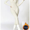 Winter Autumn Women's One-piece Yoga Jumpsuit leggings Long-sleeved Warm ski Overalls Outerwear High Elastic Cycling Bodysuit