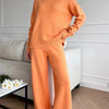 Autumn Winter 2 Pieces Women Sets Knitted Tracksuit Turtleneck Sweater and Straight Jogging Pants Suits
