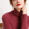 Autumn and winter new Korean slim fit women's pullover sweater knitted sweater pull up women's high neck sweater women