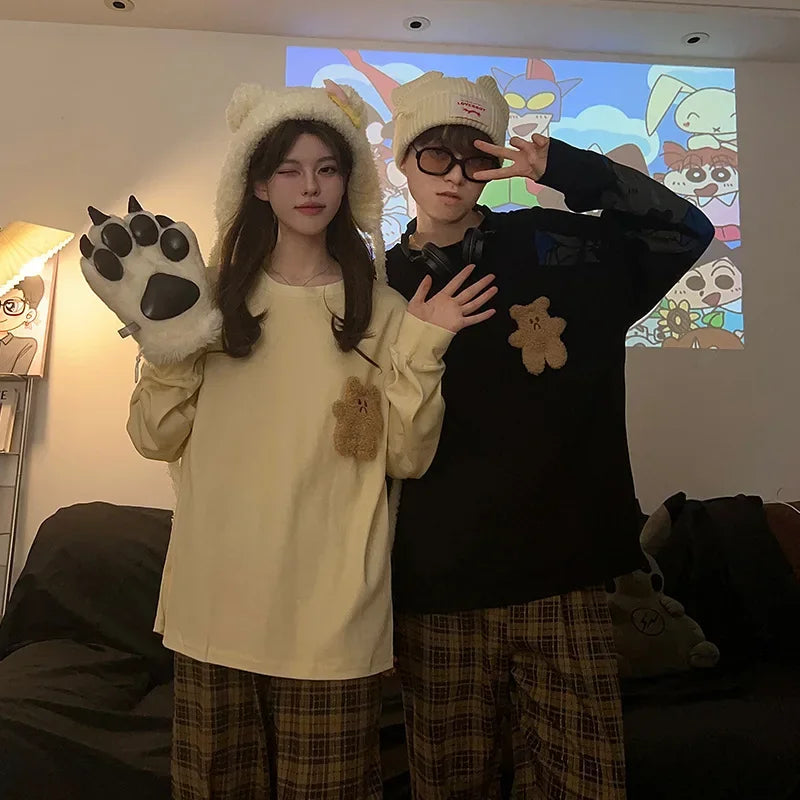 2 Sets of Couple Models Korean Ins Peter Rabbit Couple Pajamas Female Cotton Long-sleeved Men's Striped Two-piece Homewear