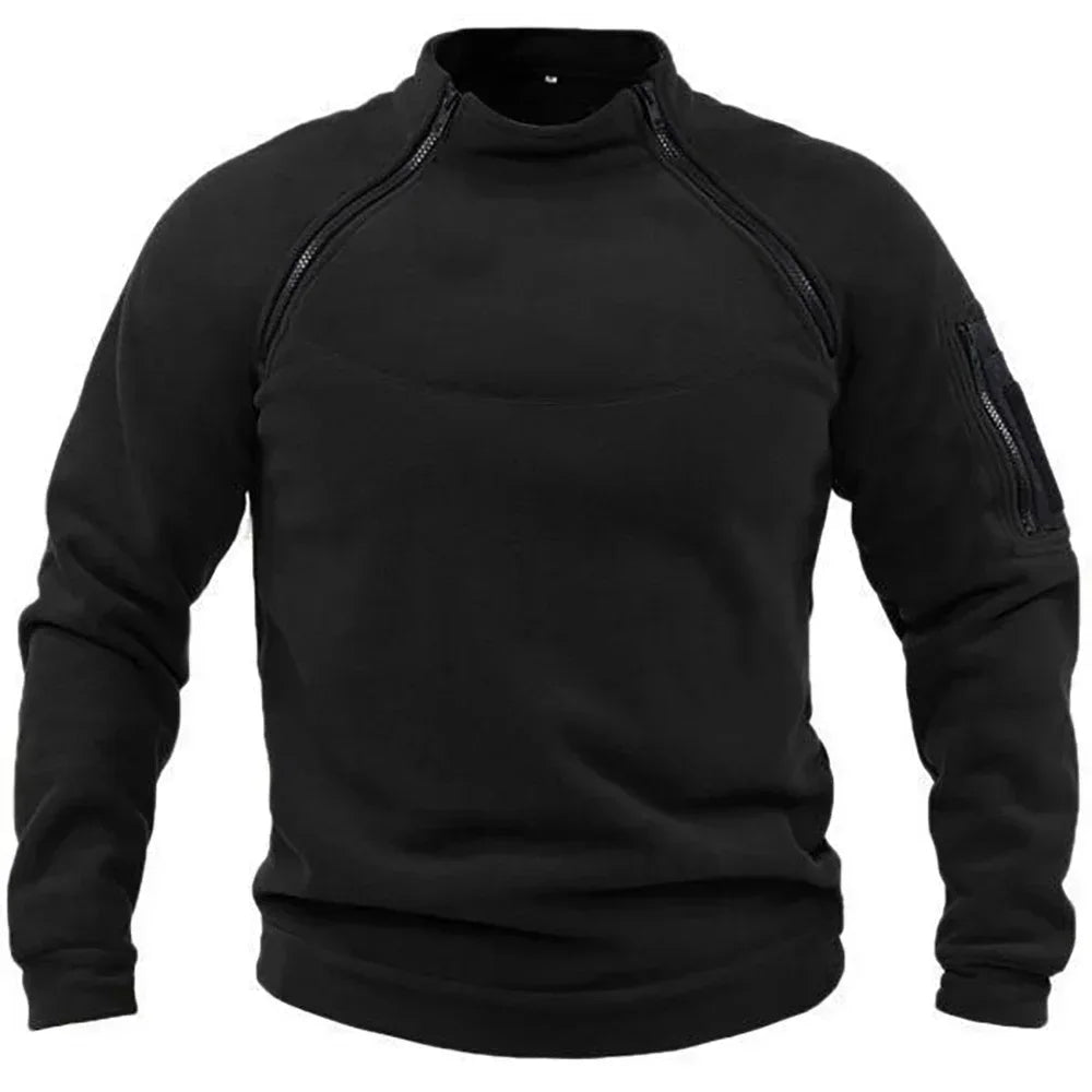 Outdoor Men's TacticalFleece Jacket Clothes Warm Zippers Pullover Men Windproof Coat Thermal Hiking Sweatshirt