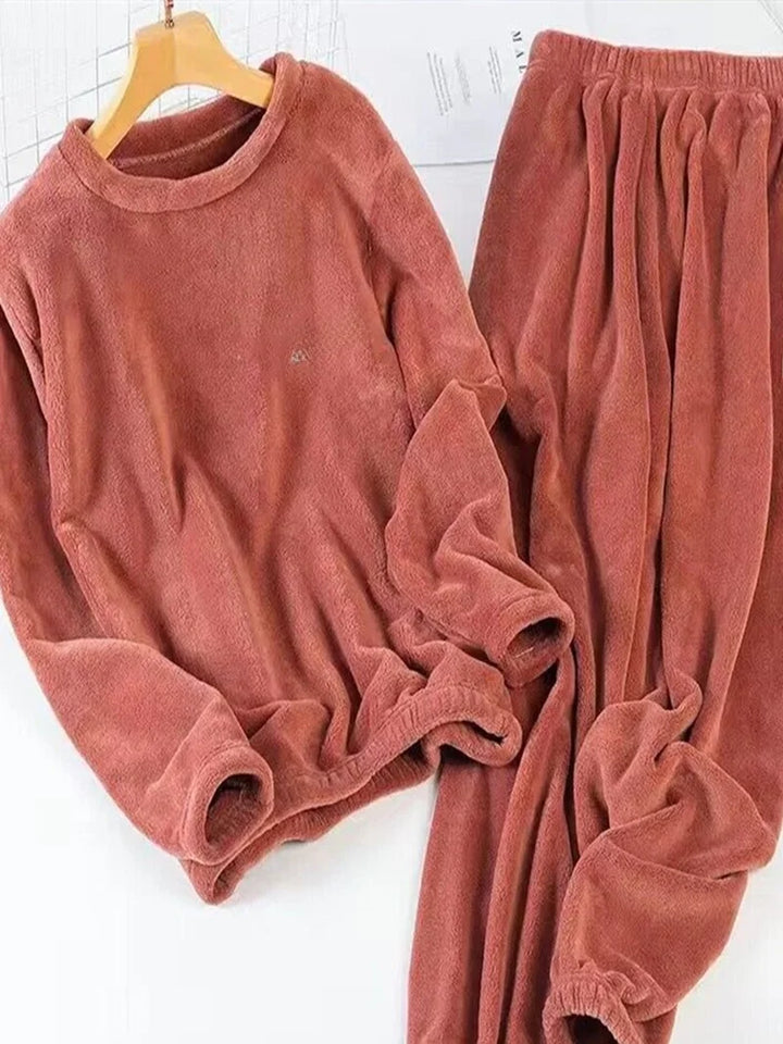 Thiened Coral Fce Home Clothes Spwear ex Winter Warm Loose Fit Home Leisure Suit for Teens Kids Middle-Aged And E...