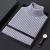 Autum Men's Slim Fit Pullover Sweaters Long Sleeve Turtleneck Sweater Casual Stripe Knitted Winter Warm Outdoor Streetwear