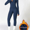 Winter Autumn Women's One-piece Yoga Jumpsuit leggings Long-sleeved Warm ski Overalls Outerwear High Elastic Cycling Bodysuit