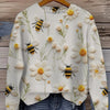 Ladies' autumn and winter printed round-neck long-sleeved knitted pullover - Animal print - suitable for daily casual wear
