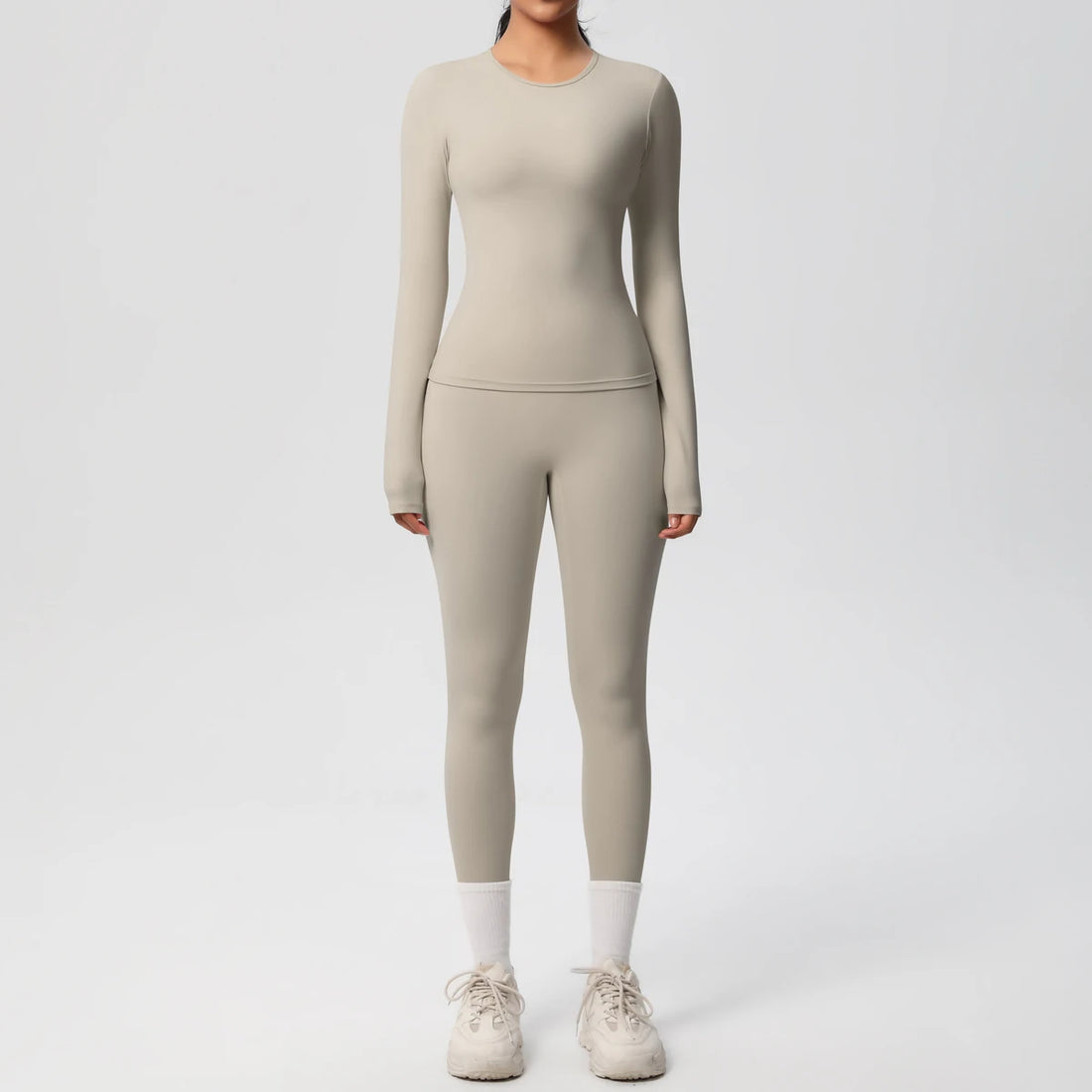 2 PCS Sportswear Yoga Set Gym Clothes Yoga Suits For Women Fitness Set Tracksuits Sports Long Sleeve Crop Top Gym Leggings