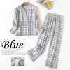 Women's Pajamas Plus Size S-XXXL Clothes Ladies Flannel Cotton Home Wear Suit Autumn Winter Pajamas Plaid Print Sleep Tops