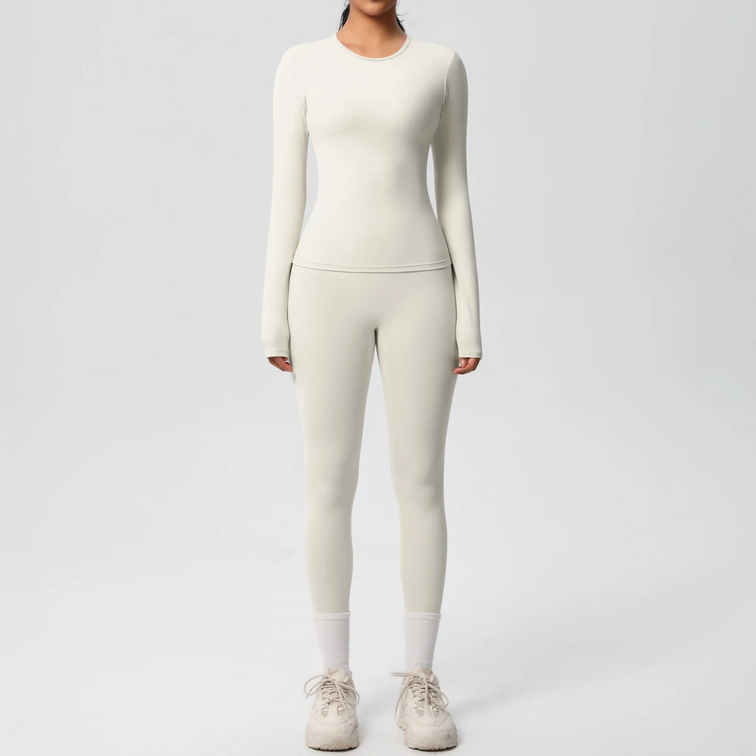 2 PCS Sportswear Yoga Set Gym Clothes Yoga Suits For Women Fitness Set Tracksuits Sports Long Sleeve Crop Top Gym Leggings