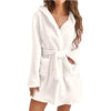 Winter Women Bath Robe Fluffy Plush Pyjamas Ladies Sexy Hooded Dressing Solid Color Gown Warm Bathrobe Female loungewear