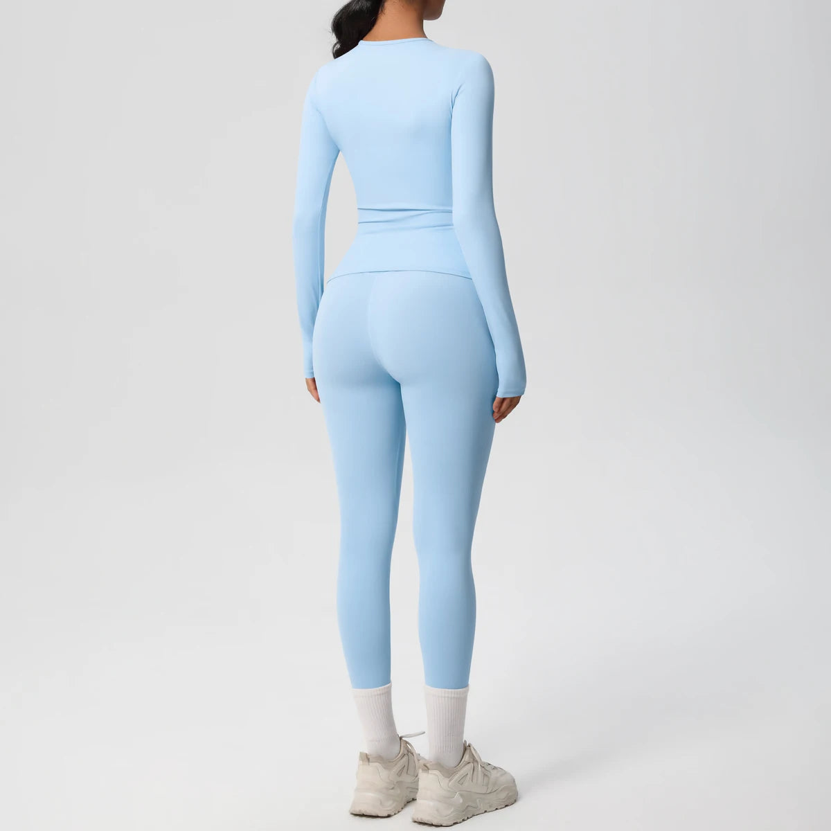 2 PCS Sportswear Yoga Set Gym Clothes Yoga Suits For Women Fitness Set Tracksuits Sports Long Sleeve Crop Top Gym Leggings