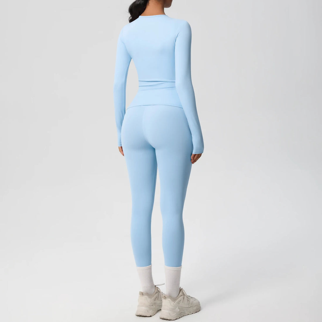 2 PCS Sportswear Yoga Set Gym Clothes Yoga Suits For Women Fitness Set Tracksuits Sports Long Sleeve Crop Top Gym Leggings