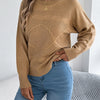 Women's Round Neck Twist Knitted Sweaters 2025 Fall Winter Casual Solid Color Lantern Long Sleeve Pullover Orange Woman Sweater
