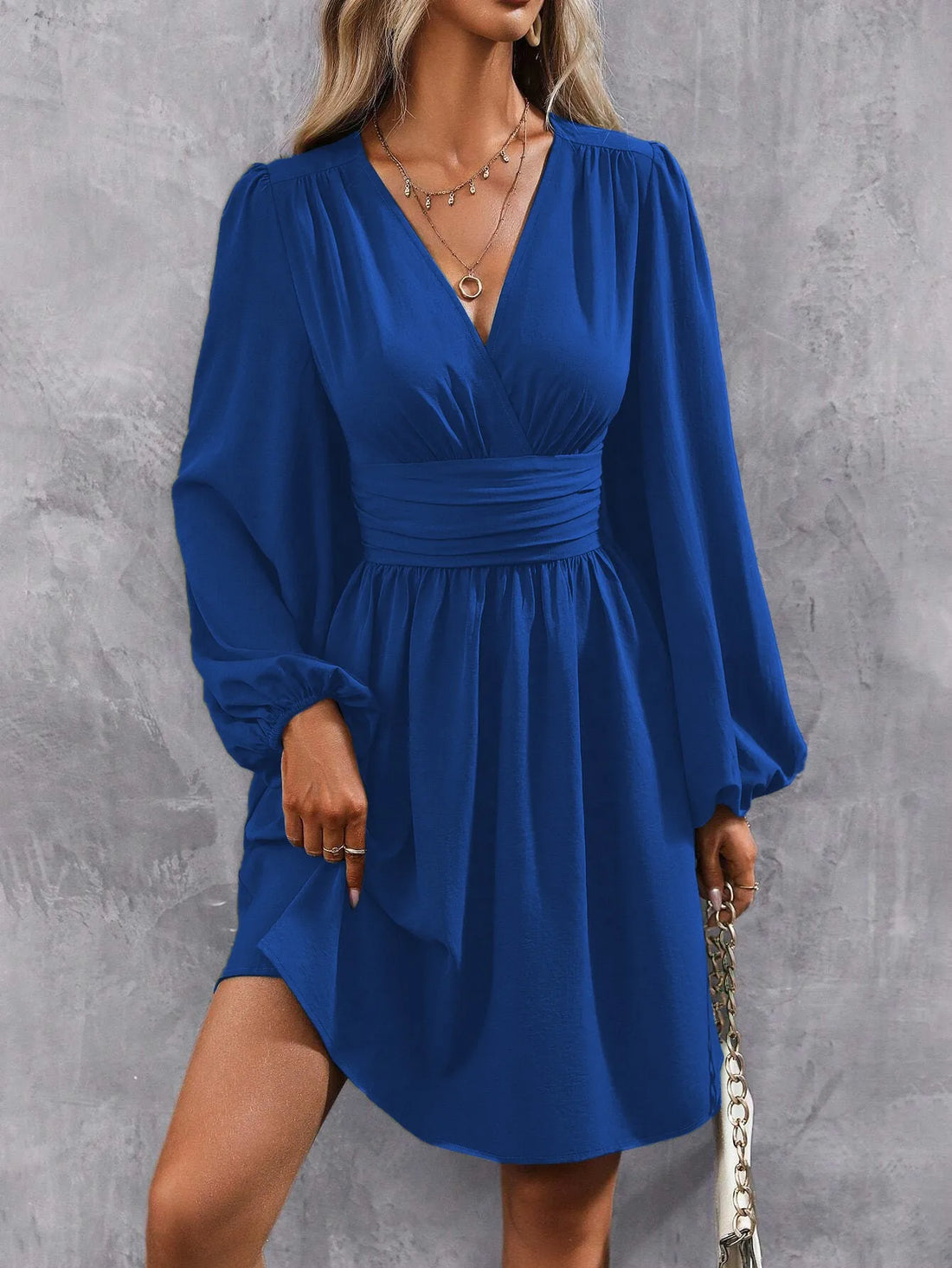 Asymmetric Neck Lantern Sleeve Dress Women Winter Knit Dress with Waist Shirring Bodycon Long Maxi Dress