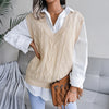 New Fashion Women Knitted Sweater Vest Casual Solid Color Sleeveless Tops Warm Soft Undershirt Loose Pullover Blue Grey