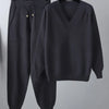 GVUW Knitted Women 2 Pieces Set Women V Neck Full Sleeve Sweater + Pencil Pants Solid Color New Female Clothing