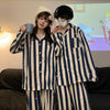 2 Sets of Couple Models Korean Ins Peter Rabbit Couple Pajamas Female Cotton Long-sleeved Men's Striped Two-piece Homewear