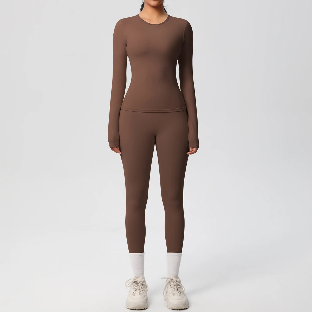 2 PCS Sportswear Yoga Set Gym Clothes Yoga Suits For Women Fitness Set Tracksuits Sports Long Sleeve Crop Top Gym Leggings