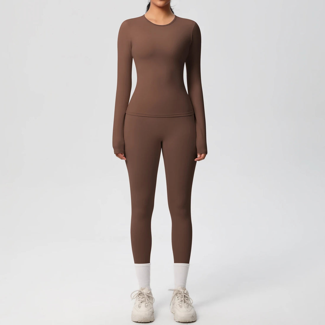 2 PCS Sportswear Yoga Set Gym Clothes Yoga Suits For Women Fitness Set Tracksuits Sports Long Sleeve Crop Top Gym Leggings