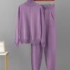 Candy Color Knitted 2 Piece Sets Women Turtleneck Knitwears Sweater Pullover Tops Conjuntos High Waist Casual Harem Pants Outfit
