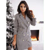 Autumn and Winter popular long sleeved belt colours suit dress jacket dress