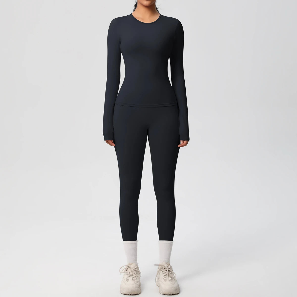 2 PCS Sportswear Yoga Set Gym Clothes Yoga Suits For Women Fitness Set Tracksuits Sports Long Sleeve Crop Top Gym Leggings