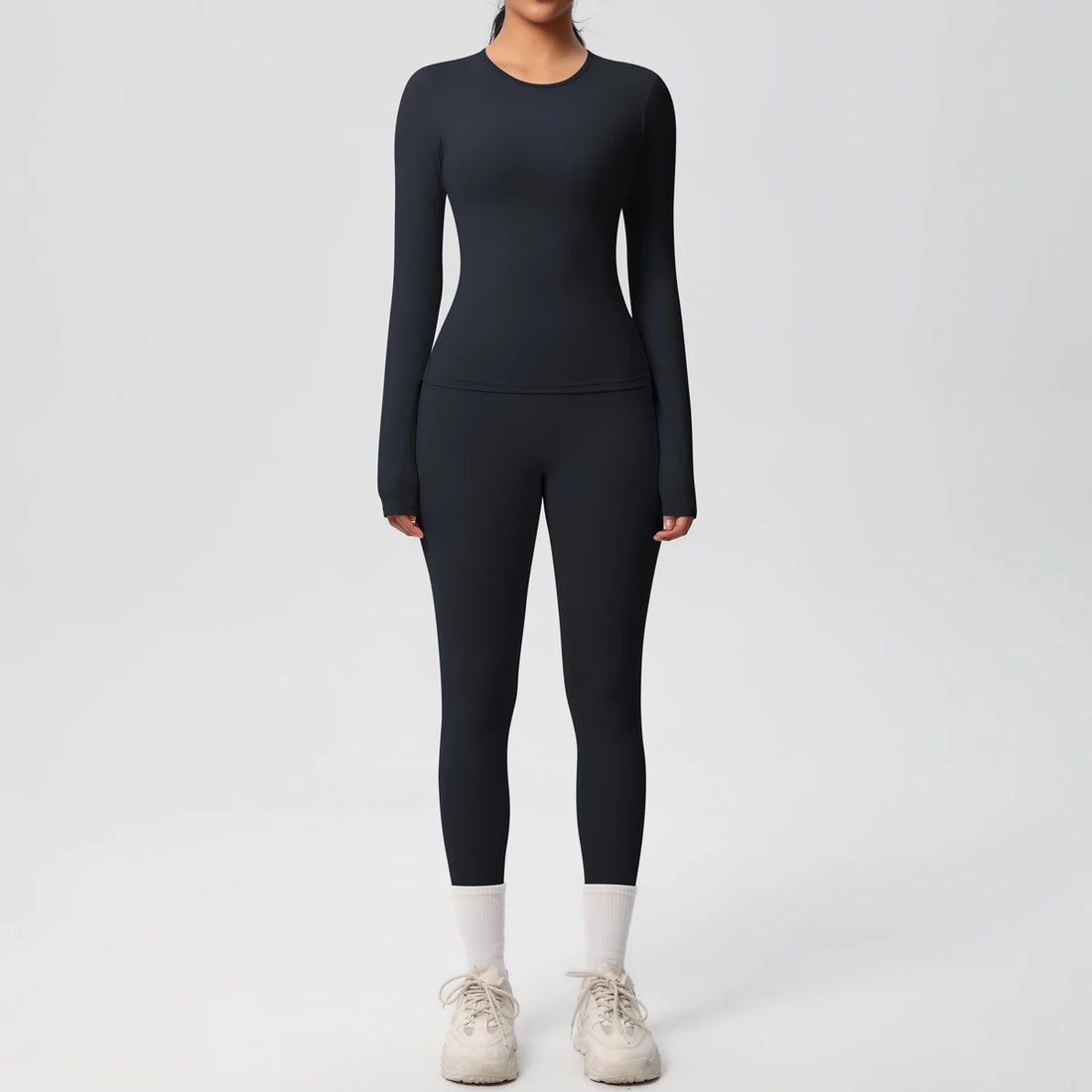 2 PCS Sportswear Yoga Set Gym Clothes Yoga Suits For Women Fitness Set Tracksuits Sports Long Sleeve Crop Top Gym Leggings