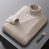 New Men's Turtleneck Sweater Solid Color High Neck Pullover Knitted Sweaters Casual Elastic Sweatwear Mens Fall Winter