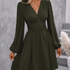 Asymmetric Neck Lantern Sleeve Dress Women Winter Knit Dress with Waist Shirring Bodycon Long Maxi Dress