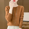 Autumn Winter Women 100% Merino Wool Sweater O-Neck Cashmere Pullover Basic Fashion Clothing Comfort Warm Top Casual Solid