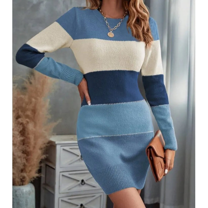 Autumn Long Vestidos Para Mujer Dresses 2025 Woman Roupas Feminina Casual Simple Style Solid Color Splicing Winter Clothes