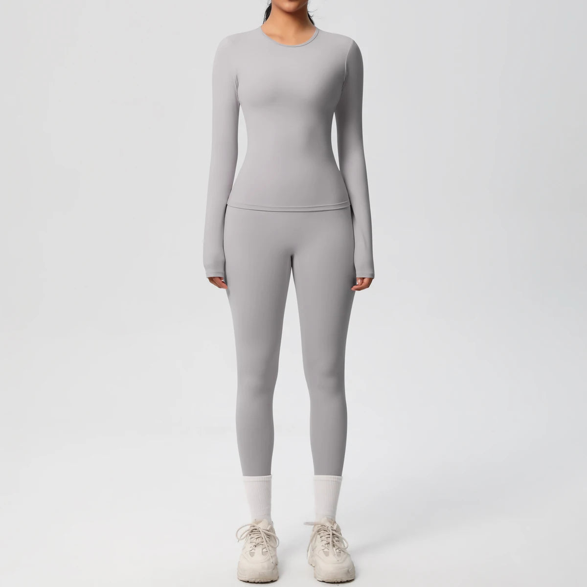 2 PCS Sportswear Yoga Set Gym Clothes Yoga Suits For Women Fitness Set Tracksuits Sports Long Sleeve Crop Top Gym Leggings