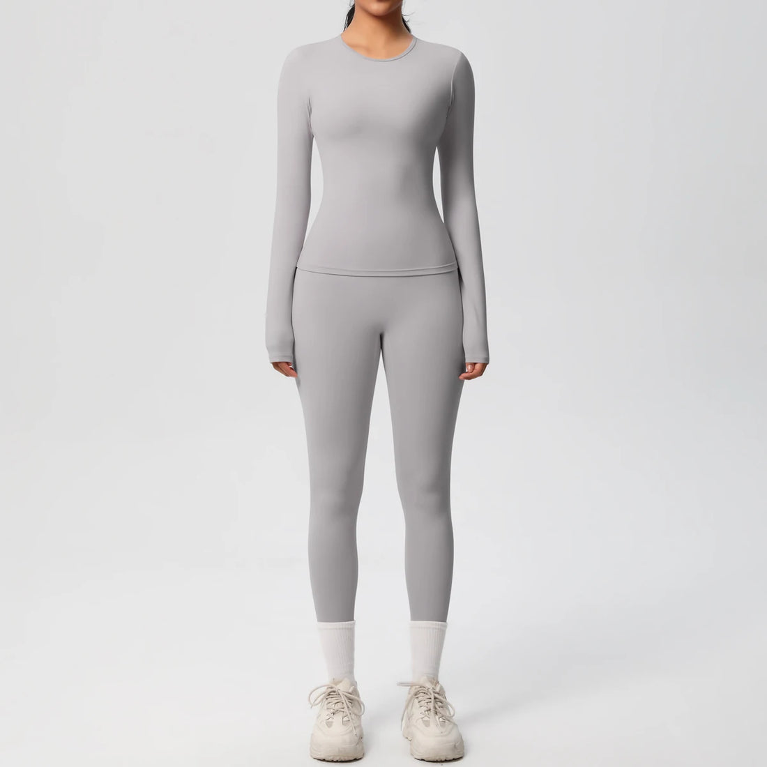 2 PCS Sportswear Yoga Set Gym Clothes Yoga Suits For Women Fitness Set Tracksuits Sports Long Sleeve Crop Top Gym Leggings