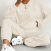 White Knit Two Piece Set Women Pant Sets Clothes Outfit 2 Piece