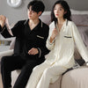 Autumn Couple Pijamas Set For Men Women Cotton Kimono Homewear Man Pjs Female Pijamas Suit Pyjamas Home Clothes Drop Ship