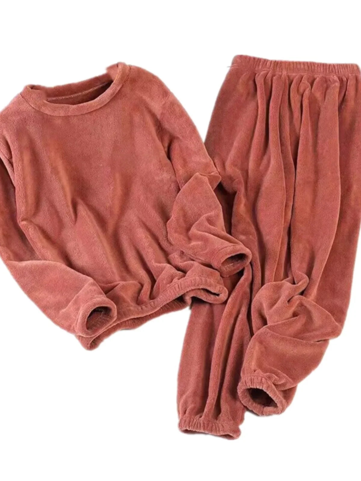 Thiened Coral Fce Home Clothes Spwear ex Winter Warm Loose Fit Home Leisure Suit for Teens Kids Middle-Aged And E...