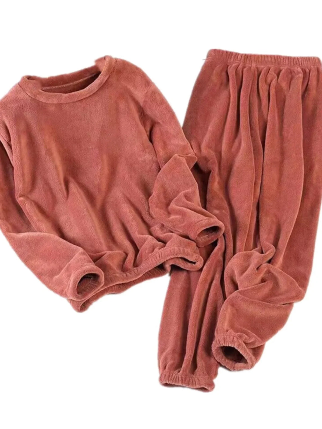 Thiened Coral Fce Home Clothes Spwear ex Winter Warm Loose Fit Home Leisure Suit for Teens Kids Middle-Aged And E...