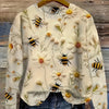 Ladies' autumn and winter printed round-neck long-sleeved knitted pullover - Animal print - suitable for daily casual wear