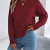 Women's Round Neck Twist Knitted Sweaters 2025 Fall Winter Casual Solid Color Lantern Long Sleeve Pullover Orange Woman Sweater