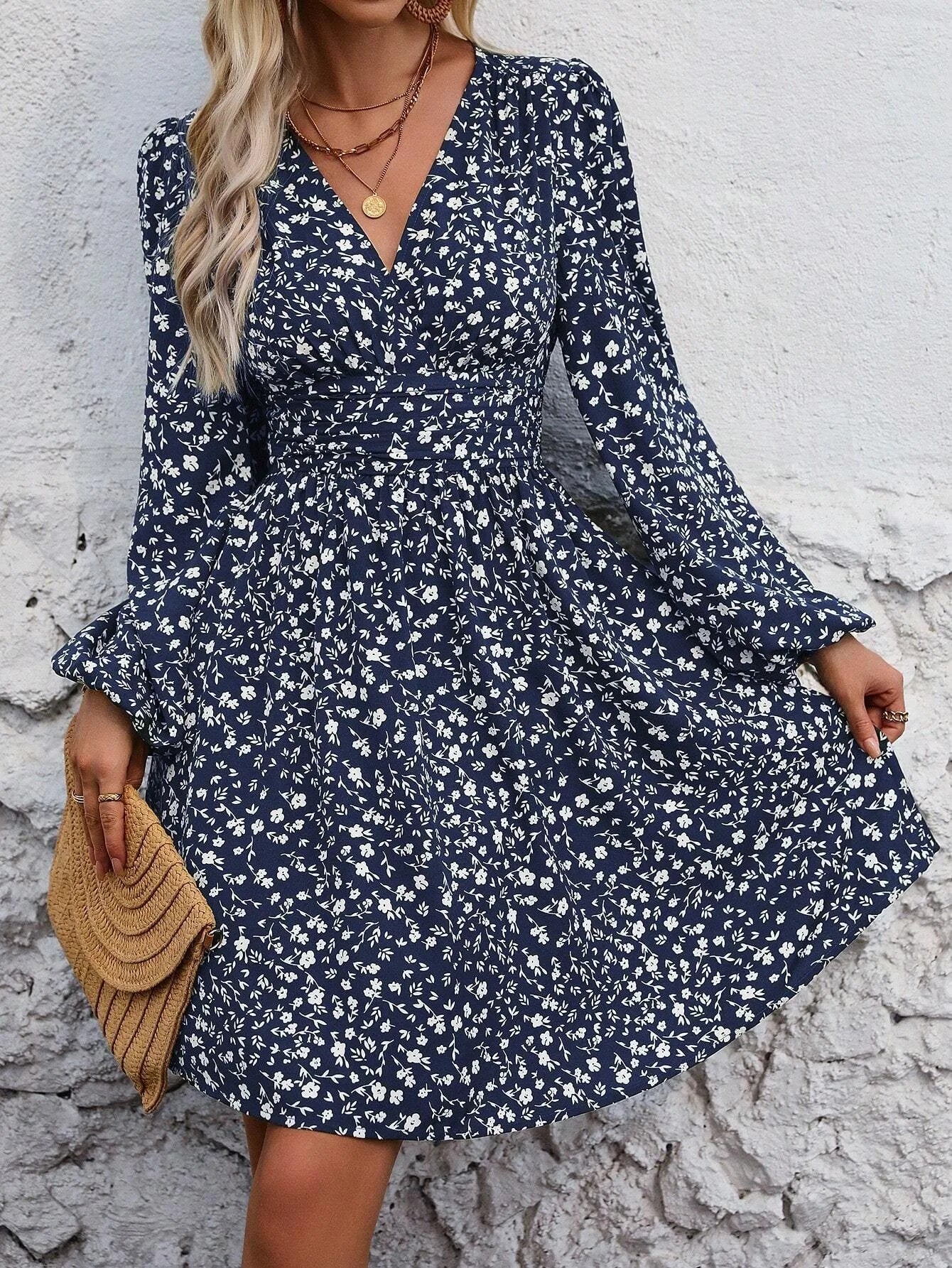 Asymmetric Neck Lantern Sleeve Dress Women Winter Knit Dress with Waist Shirring Bodycon Long Maxi Dress
