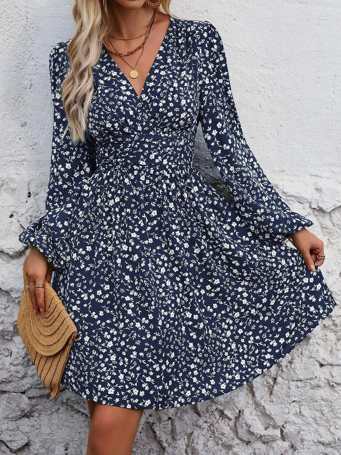Asymmetric Neck Lantern Sleeve Dress Women Winter Knit Dress with Waist Shirring Bodycon Long Maxi Dress
